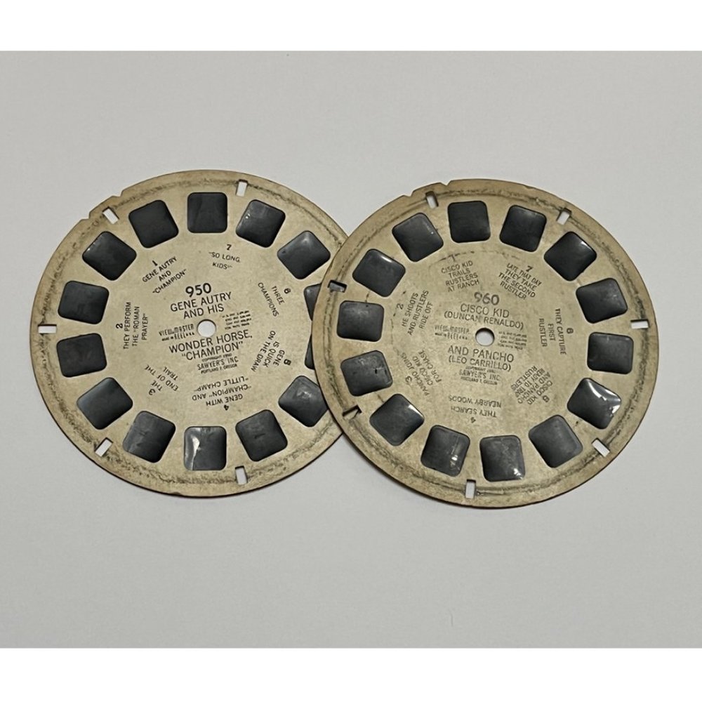 2 Vintage Sawyer's View-Master Reels | GENE AUTRY & CISCO KID